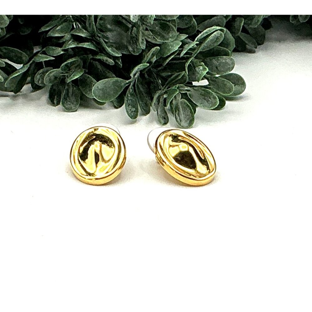 Vintage Style Monet Gold-Tone Oval Earrings